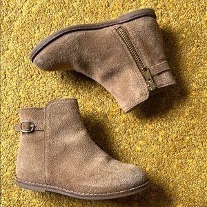 Janie and Jack Tan Ankle Booties with Suede Finish